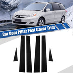 Glossy Black Door Window Pillar Post Covers for Toyota Sienna (2004–2010) 723115420920
