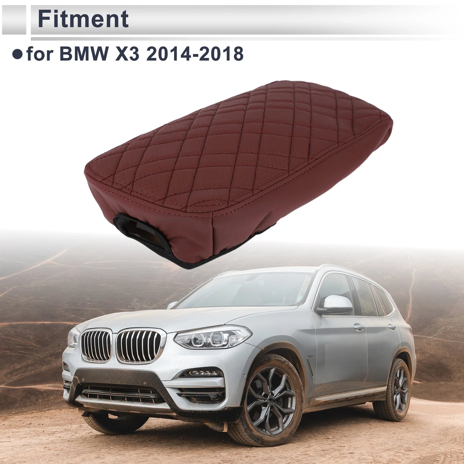 Center Console Cover for BMW X3 (2014–2018) Wine Red