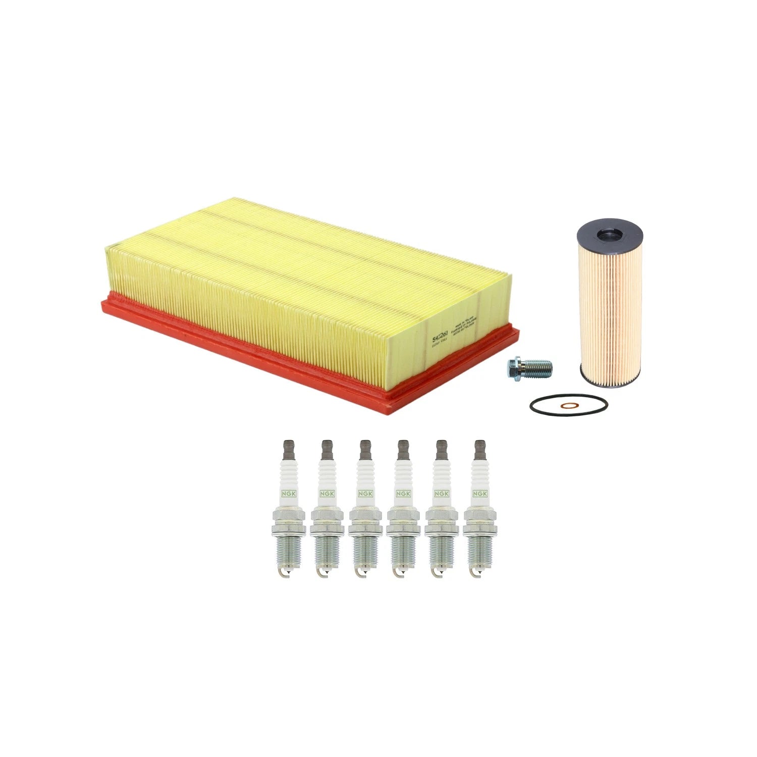 Wix Engine Air Oil Filter & NGK Spark Plugs Kit for Mercedes W124 300E E320 (1986–1995)