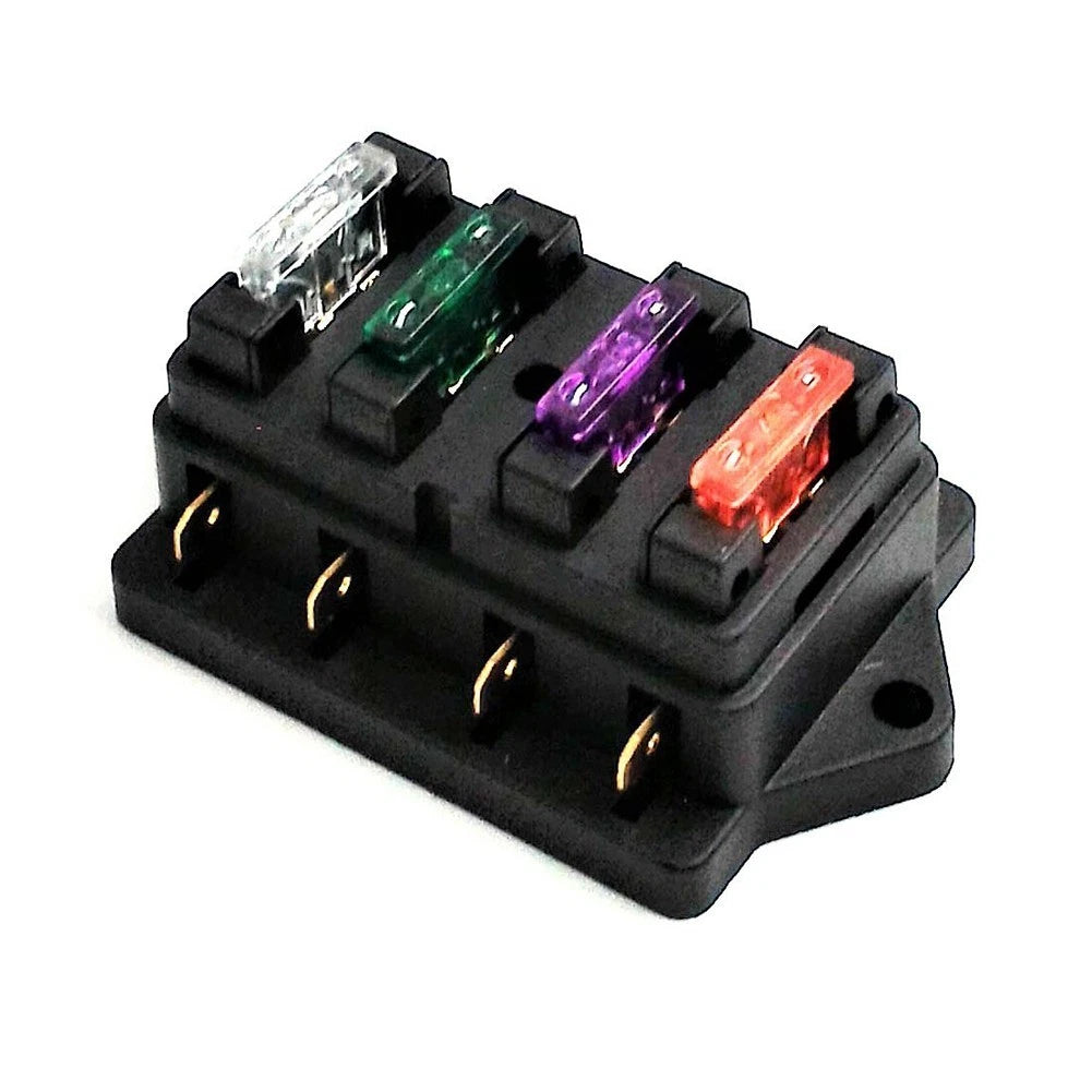 4 Way Blade Fuse Holder Box for Marine Kit Car Boat (12V 24V)