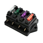 4 Way Blade Fuse Holder Box for Marine Kit Car Boat (12V 24V)
