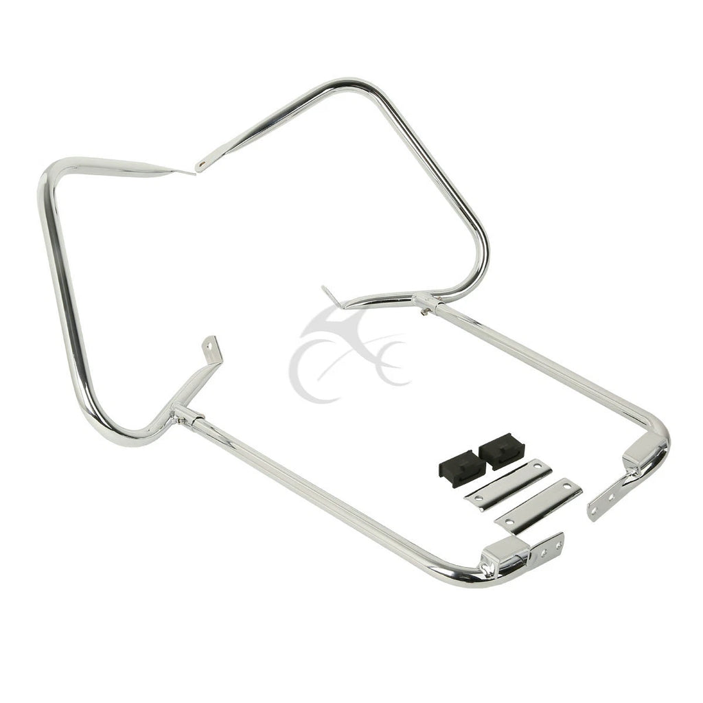 Chrome Saddlebag Guard Bracket Bar for Harley Touring (1997–2008)