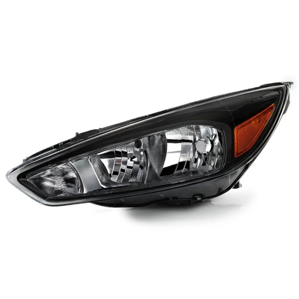 Halogen Headlight Black Bezel w/ Bulb for Ford Focus (2015–2018)