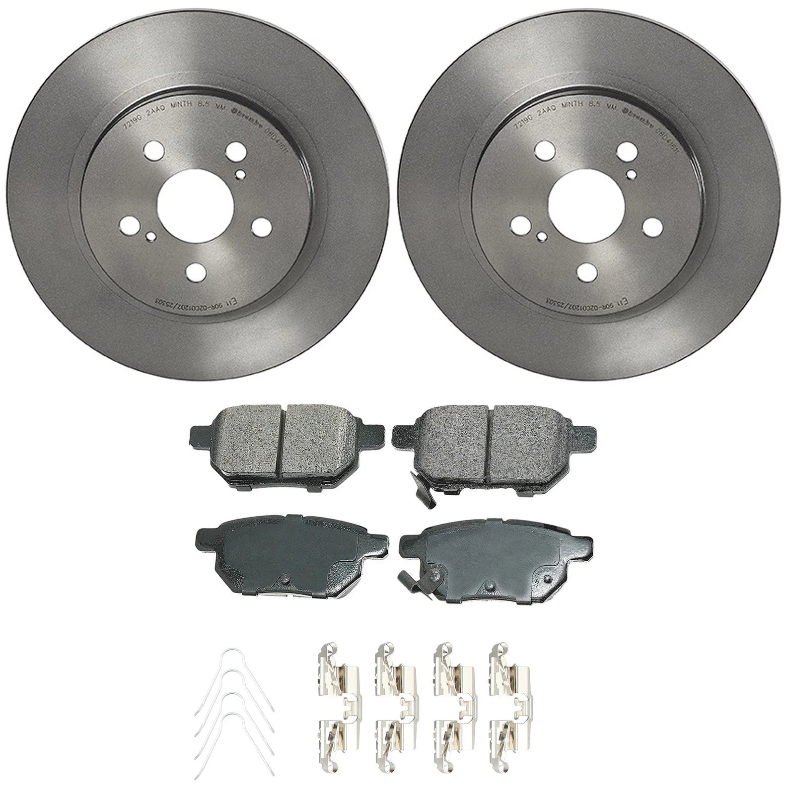 Akebono ProACT Rear Brake Kit for Lexus CT200h (2011–2017) - 279mm Disc Rotors & Pads