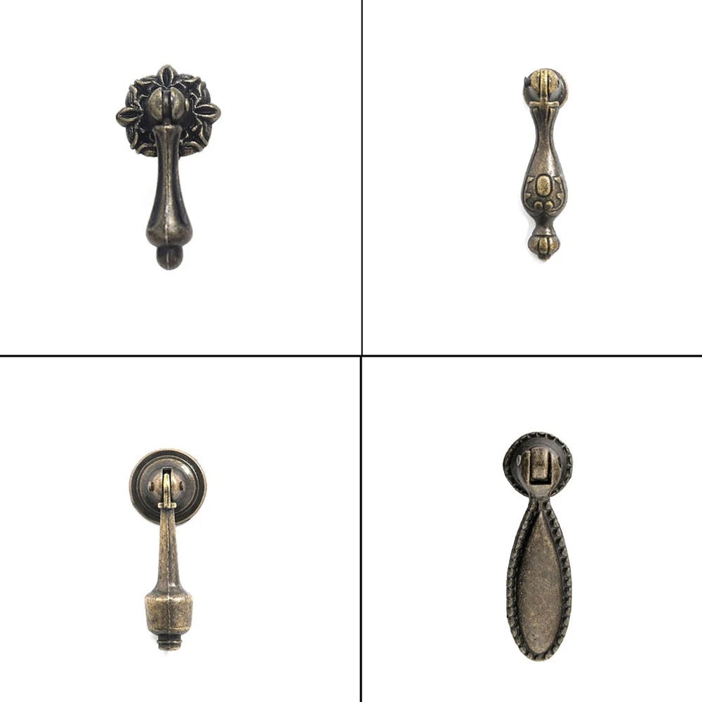 Set of 10 Drawer Door Pull Handles for Furniture Cabinet (Retro Style)