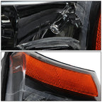 Set of 2 Black Crystal Headlight + Smoked LED Tail Light for Silverado (2003–2007)