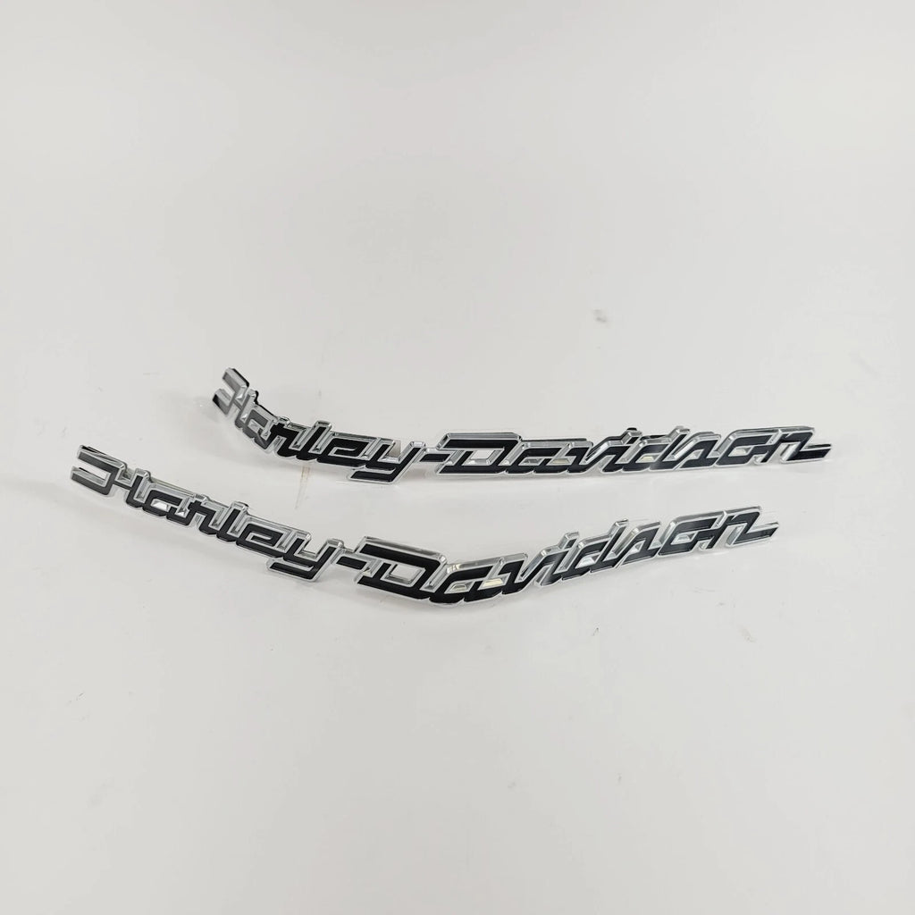 Set of 2 Chrome & Black Gas Tank Emblems for Harley Davidson Touring (2008–2023)