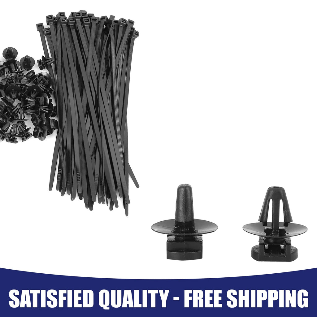 Set of 50 Car Clip Retainer Fasteners with Cable Tie for Audi VW Skoda