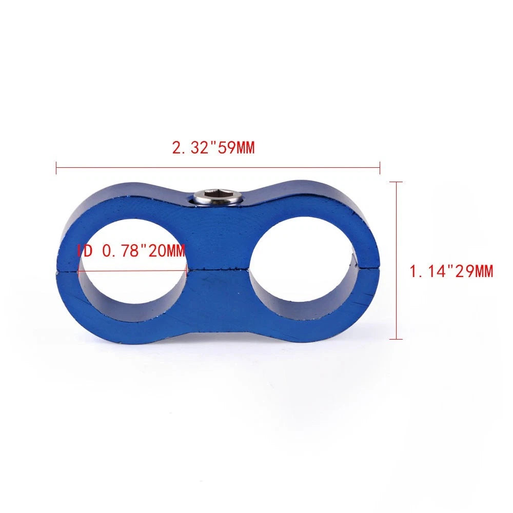 Set of 4 Braided Hose Separator Clamps for Automotive Oil Lines
