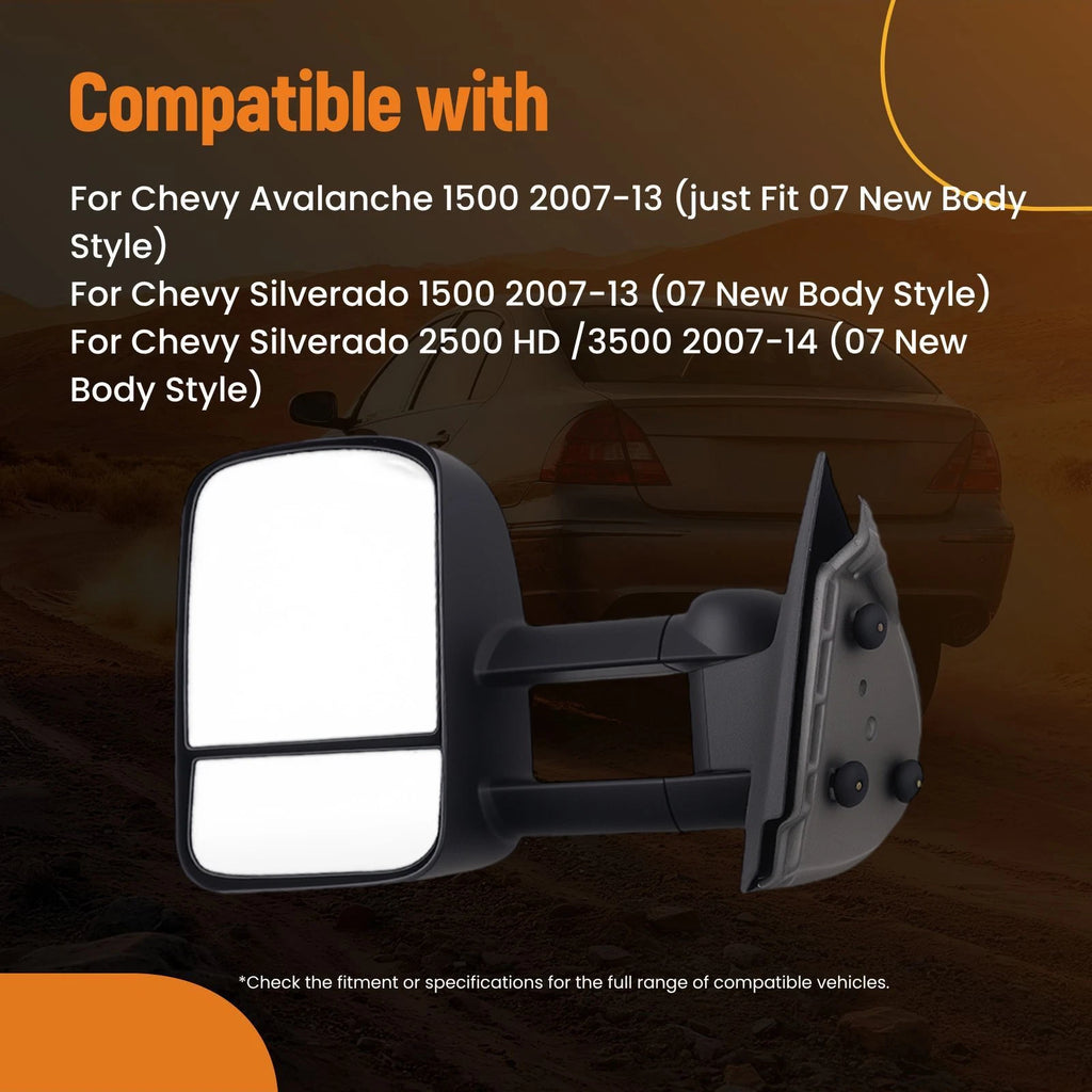Side Mirror for GMC Sierra Denali 1500 (2007–2013) 20760444 Manual Adjustment