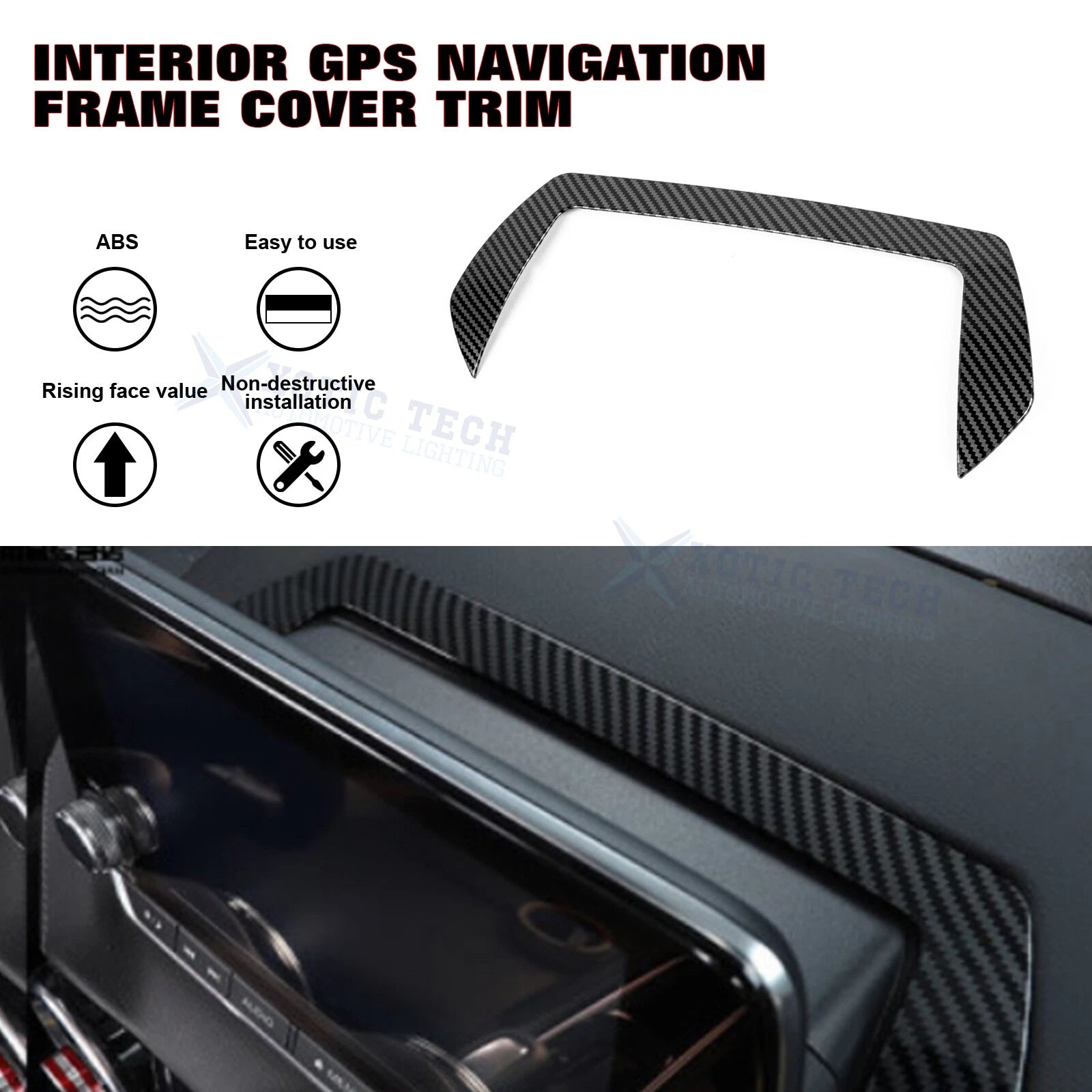 Carbon Fiber Dashboard GPS Navigation Cover for Nissan Sentra (2020-2025)