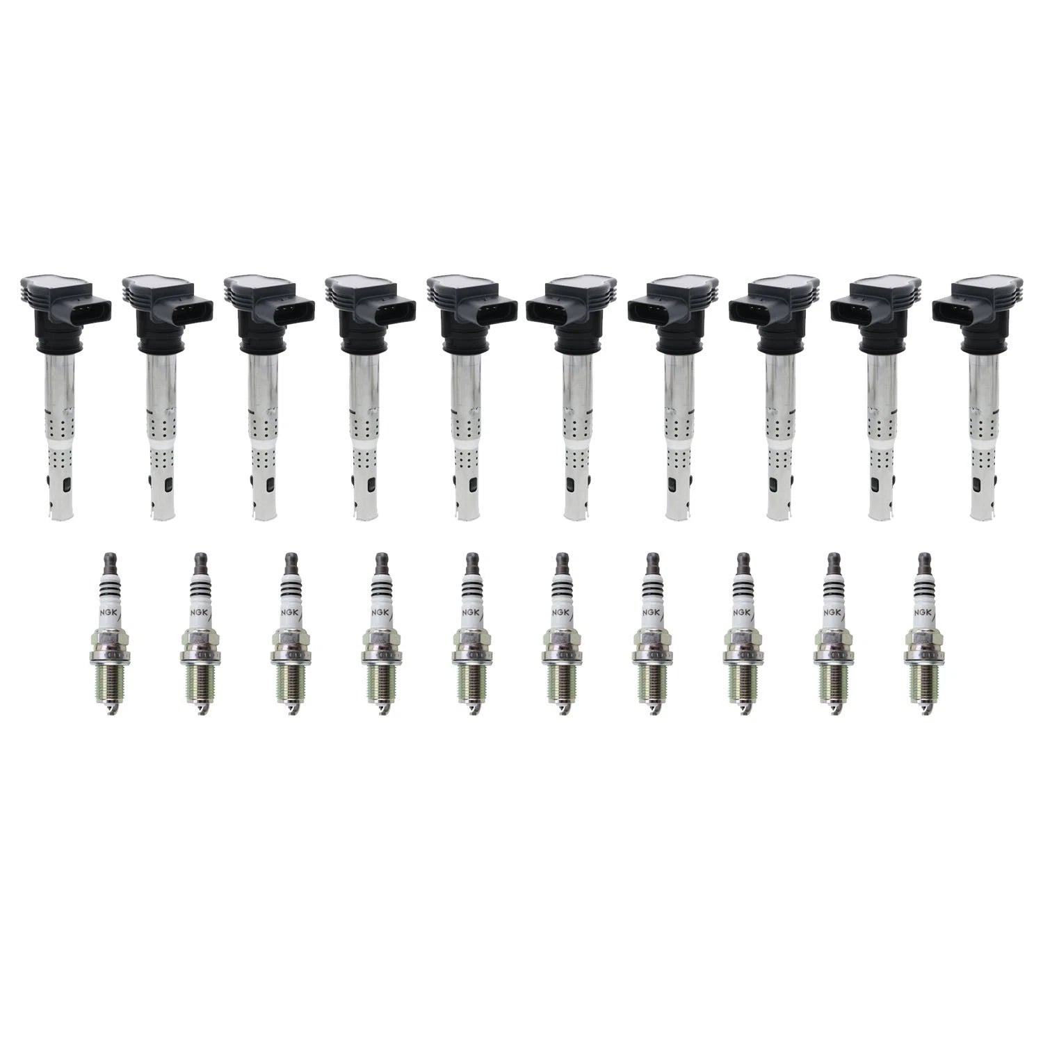 Set of 10 Ignition Coils & NGK Iridium IX Spark Plugs for Audi RS5 (2013–2015)