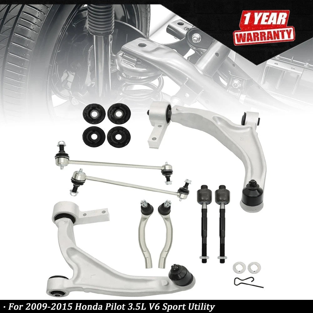 Set of 4 Front Lower Control Arms Tie Rods for Honda Pilot (2009–2015)