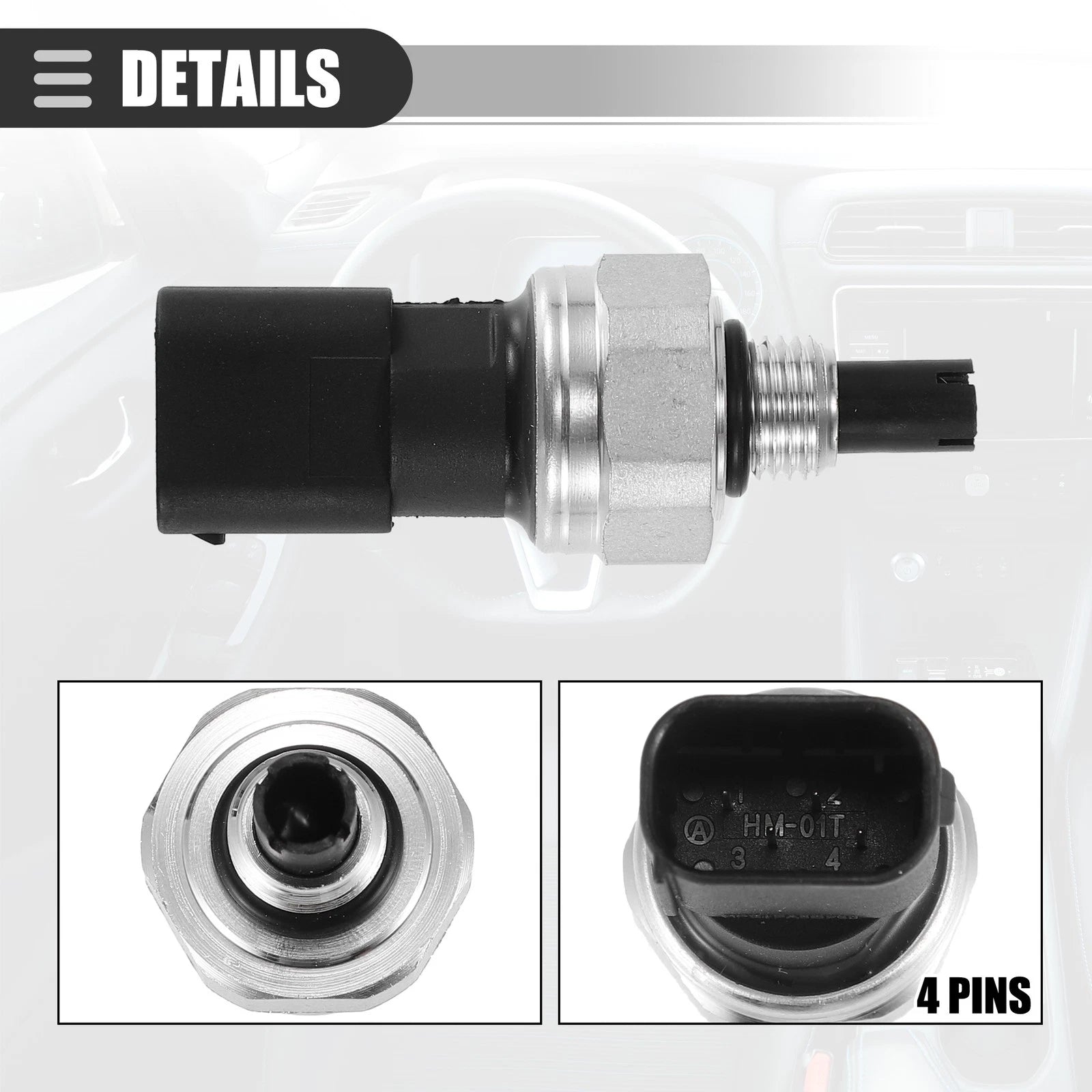 A/C Pressure Transducer Valve for Mercedes-Benz C230 (2002–2005) Metal Black