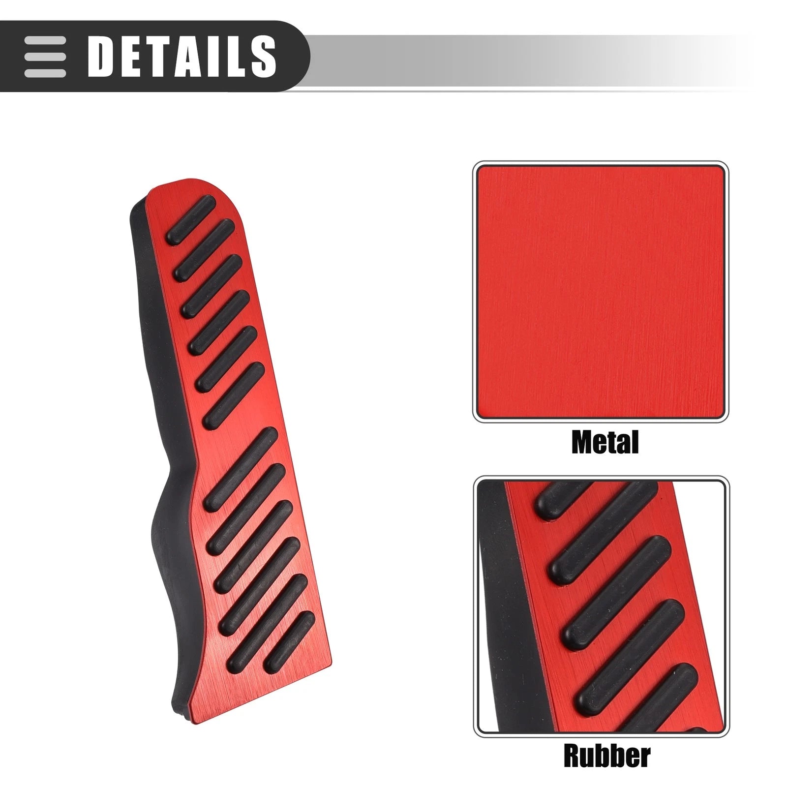 Set of 2 Brake Accelerator Pedal Covers for Chevrolet Camaro (2016–2022) Black Red