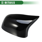 Pair Rearview Mirror Cover Gloss Black for BMW F15 X5 F16 X6 (2014-2017)