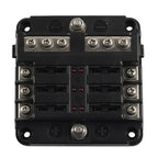6 Way Blade Fuse Box Holder with Fuses & Light Protection Cover for Car (N/A)