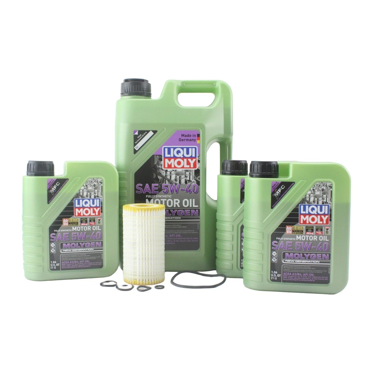 Oil Change Kit 5W-40 for Mercedes 2.5/2.6L (8L Liqui Moly Molygen)