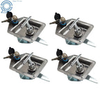 Set of 4 Trailer Door Latch T-Handle Locks with Keys, Stainless Steel