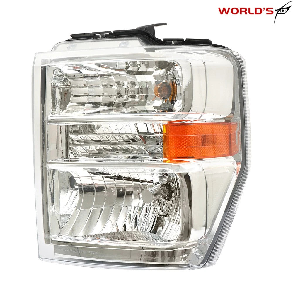 Headlight for Ford E150 E250 E350 (2008–2014) Clear Chrome Housing