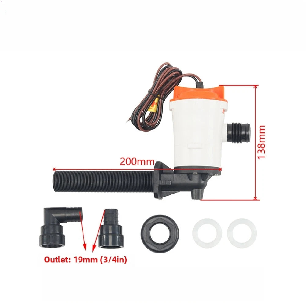800GPH 12V Baitwell Circulation Pump for Marine Applications (2010–2023)
