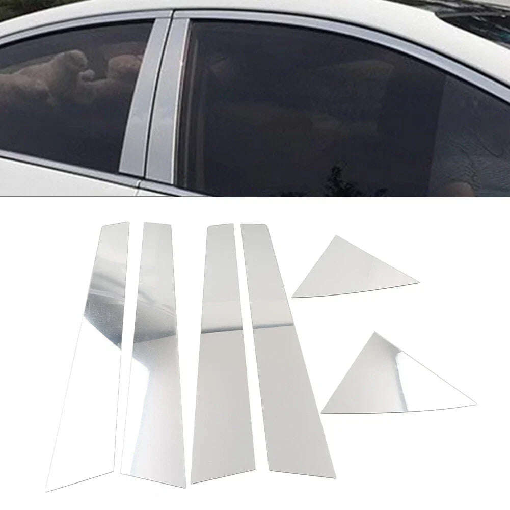 6 x Silver Pillar Post Window Cover Trim for Kia Forte K3 (2009-2012)