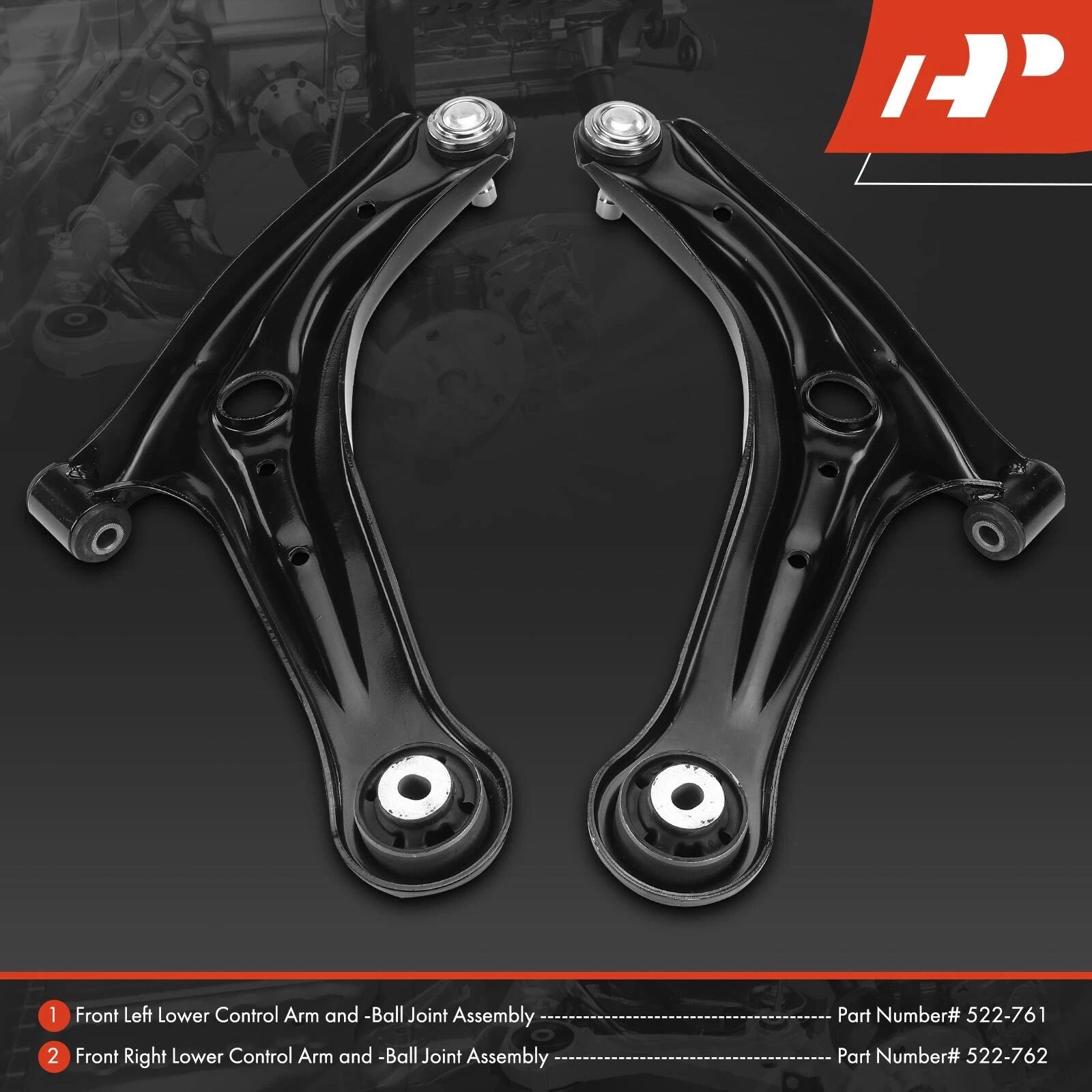 2X Front Lower Control Arm with Ball Joint for Ford Fiesta (2011-2019)