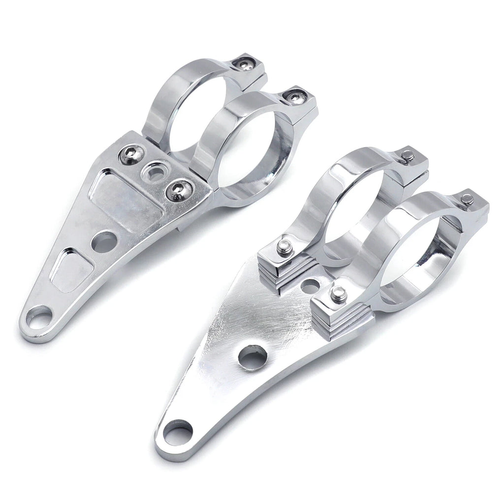 2X Billet Aluminum Headlight Fork Mounting Brackets for 41mm Forks (2010–2023)