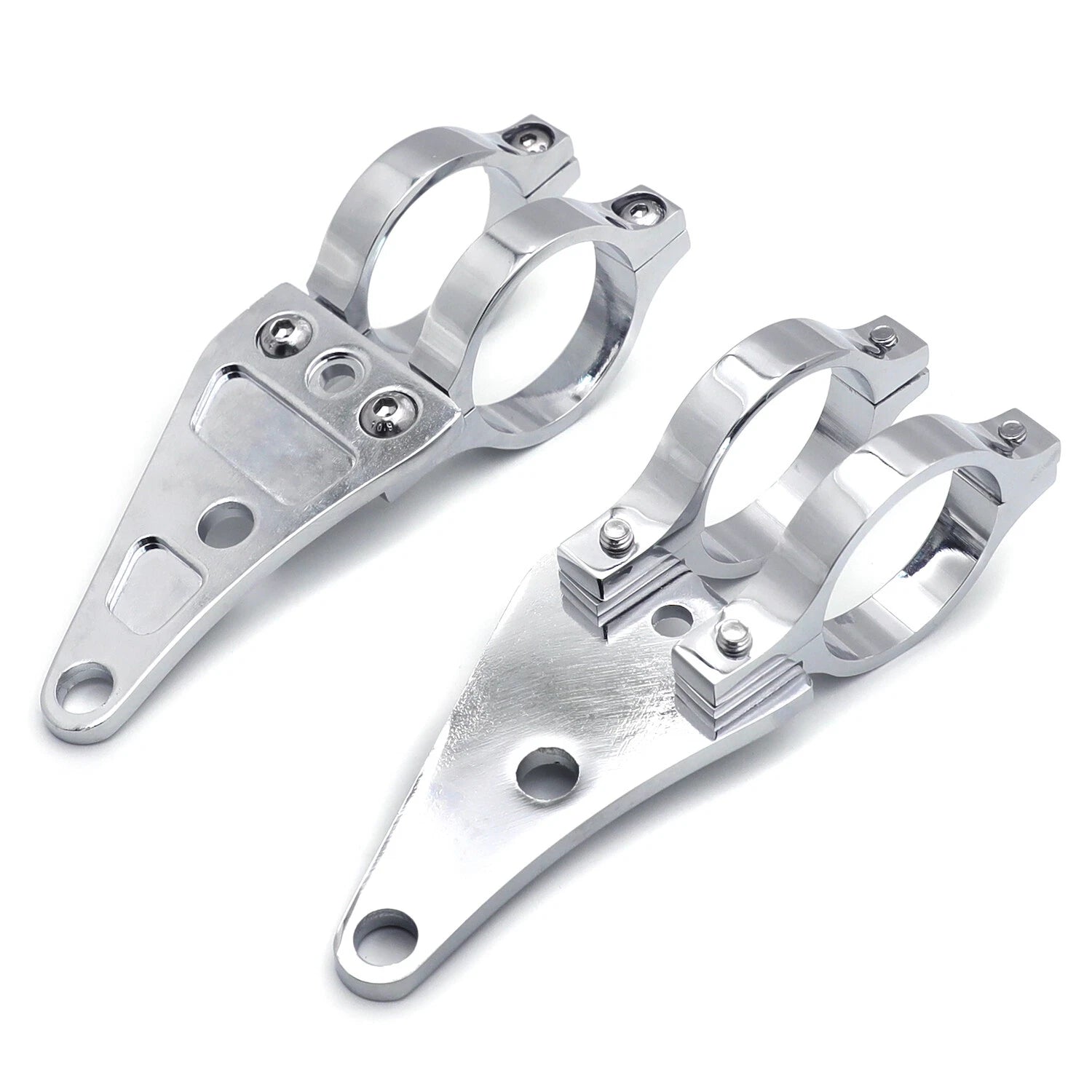 2X Billet Aluminum Headlight Fork Mounting Brackets for 41mm Forks (2010–2023)