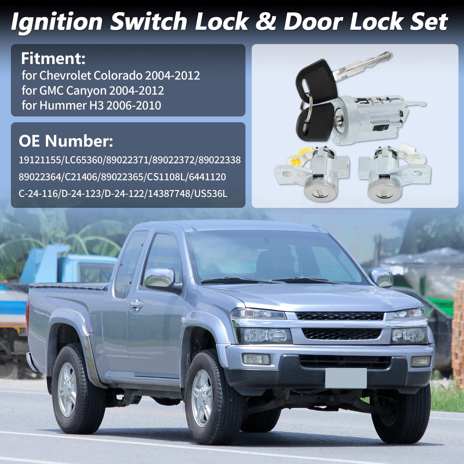 Ignition Switch Door Lock Cylinder for GMC Canyon, Chevy (No.19121155/LC65360)