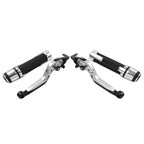 Silver Extendable Brake Clutch Levers Grip Set for Ducati Monster (2001-2006)