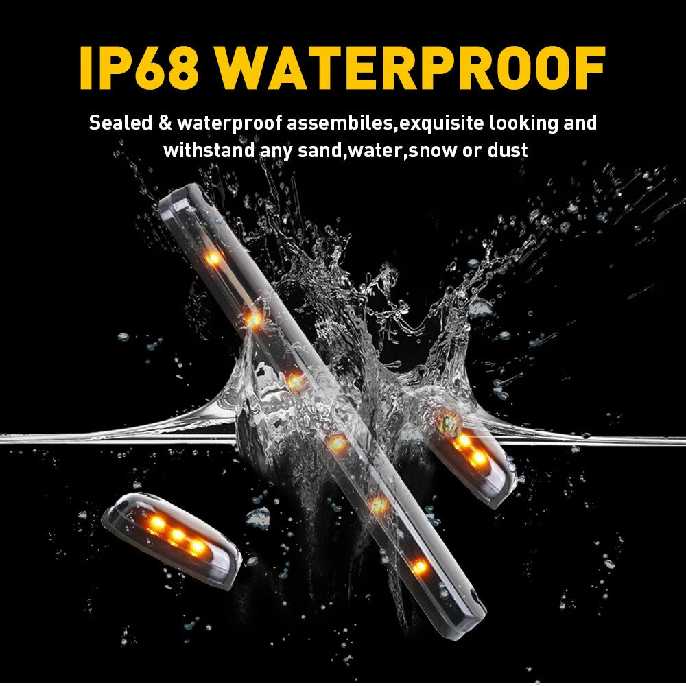 3PC Smoke Amber LED Cab Roof Lights for Chevy Silverado GMC Sierra (2002–2007)