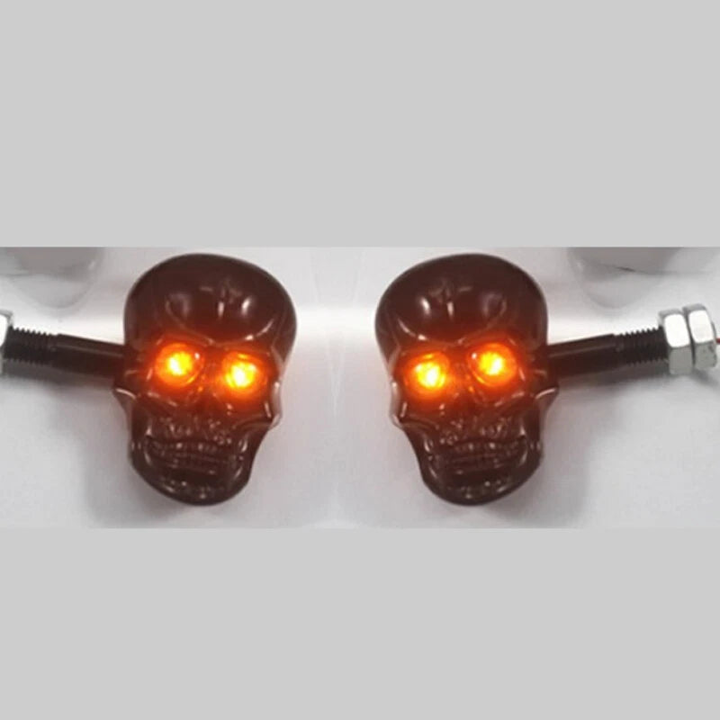 2X Chrome LED Turn Signal Lights for Harley-Davidson (Black)