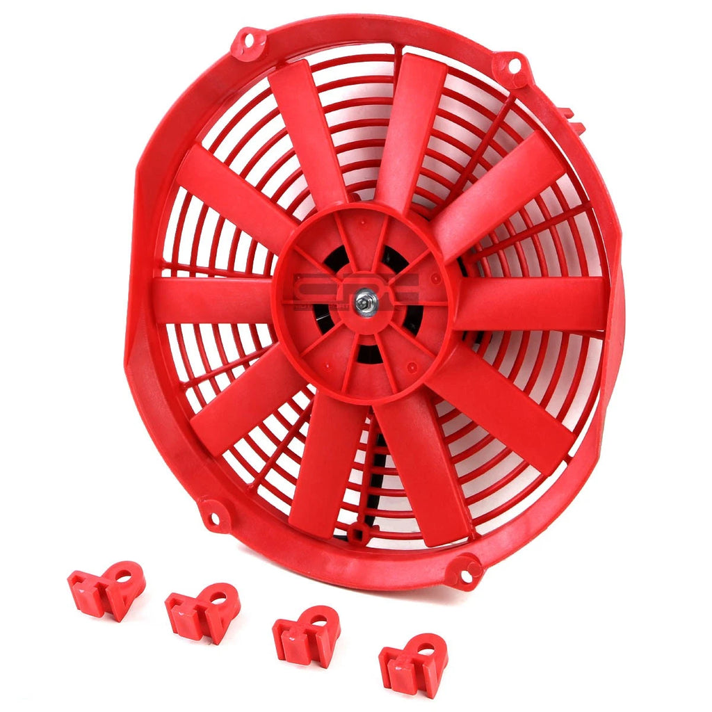 3 Row Full Aluminum Radiator + Red Slim Fan for Honda Civic/CRX/Integra (–)