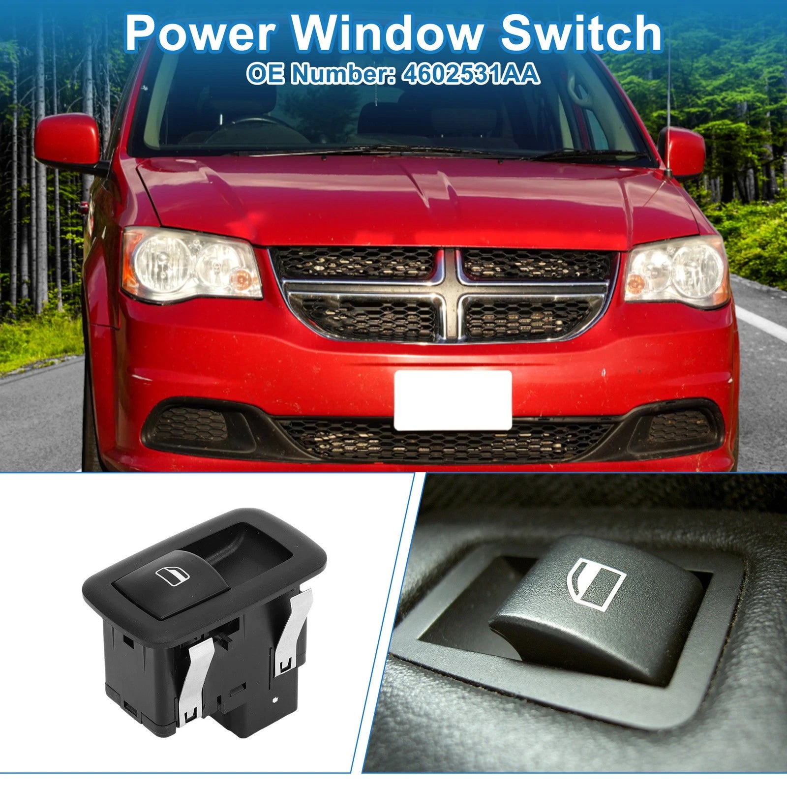 Rear Power Window Switch for Dodge Grand Caravan Journey Nitro (2008–2019) No. 4602531AA
