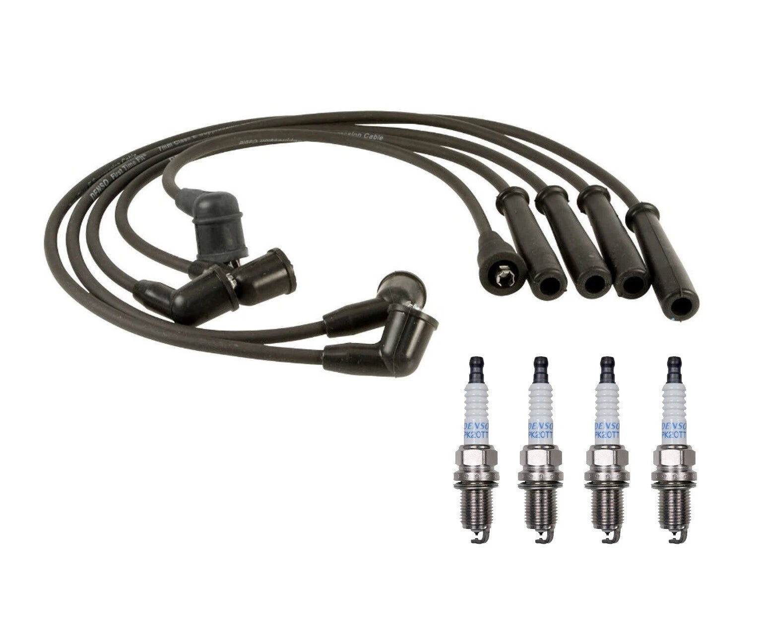 Denso Wire Set & 4 Platinum Spark Plugs for Ford Mazda 2.2 1.6 L4 (1990–2005)