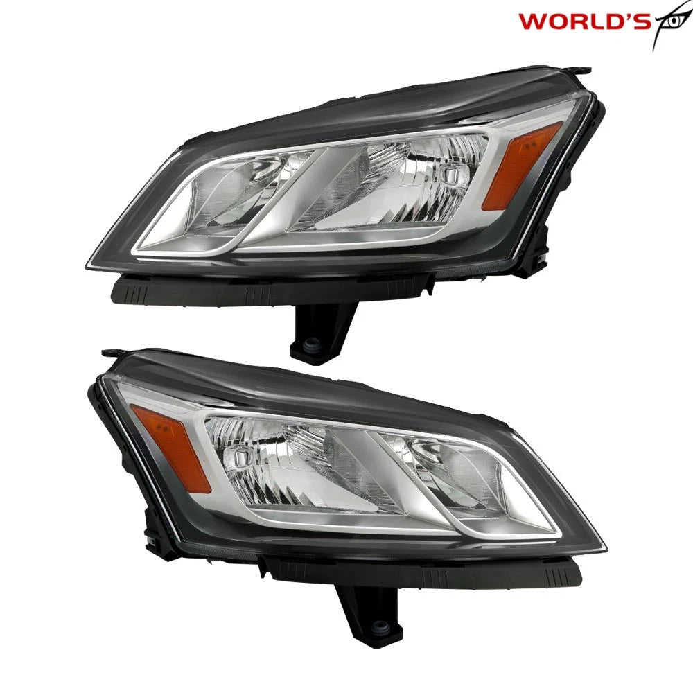Set of 2 Halogen Headlights for Chevrolet Traverse (2013–2017) Black Chrome