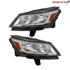 Set of 2 Halogen Headlights for Chevrolet Traverse (2013–2017) Black Chrome