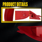 Pair Rear Bumper Light Reflectors for Hyundai Accent Sedan (2012–2017)