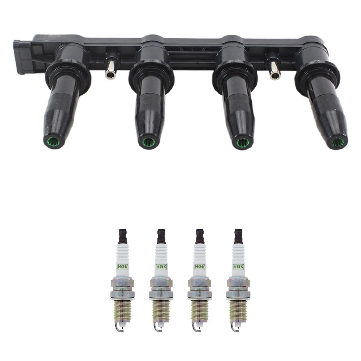 Hitachi Ignition Coil & 4 NGK Platinum Spark Plugs for Aveo G3 (2007–2011)