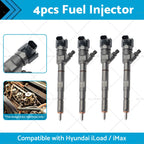 Set of 4 Fuel Injectors for Hyundai iLoad/iMax (0445110275, 33800-4A500)