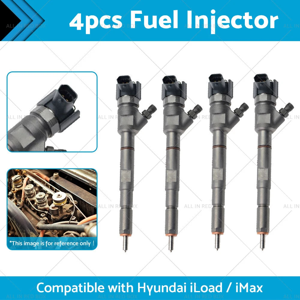 Set of 4 Fuel Injectors for Hyundai iLoad/iMax (0445110275, 33800-4A500)