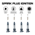 Set of 4 Ignition Coils + 4 Spark Plugs for Cadillac XLR (2006–2009) 4.4L 4.6L V8
