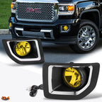 Set of 2 Amber Lens Bumper Fog Lights for GMC Sierra 2500HD/3500HD (2015–2016)