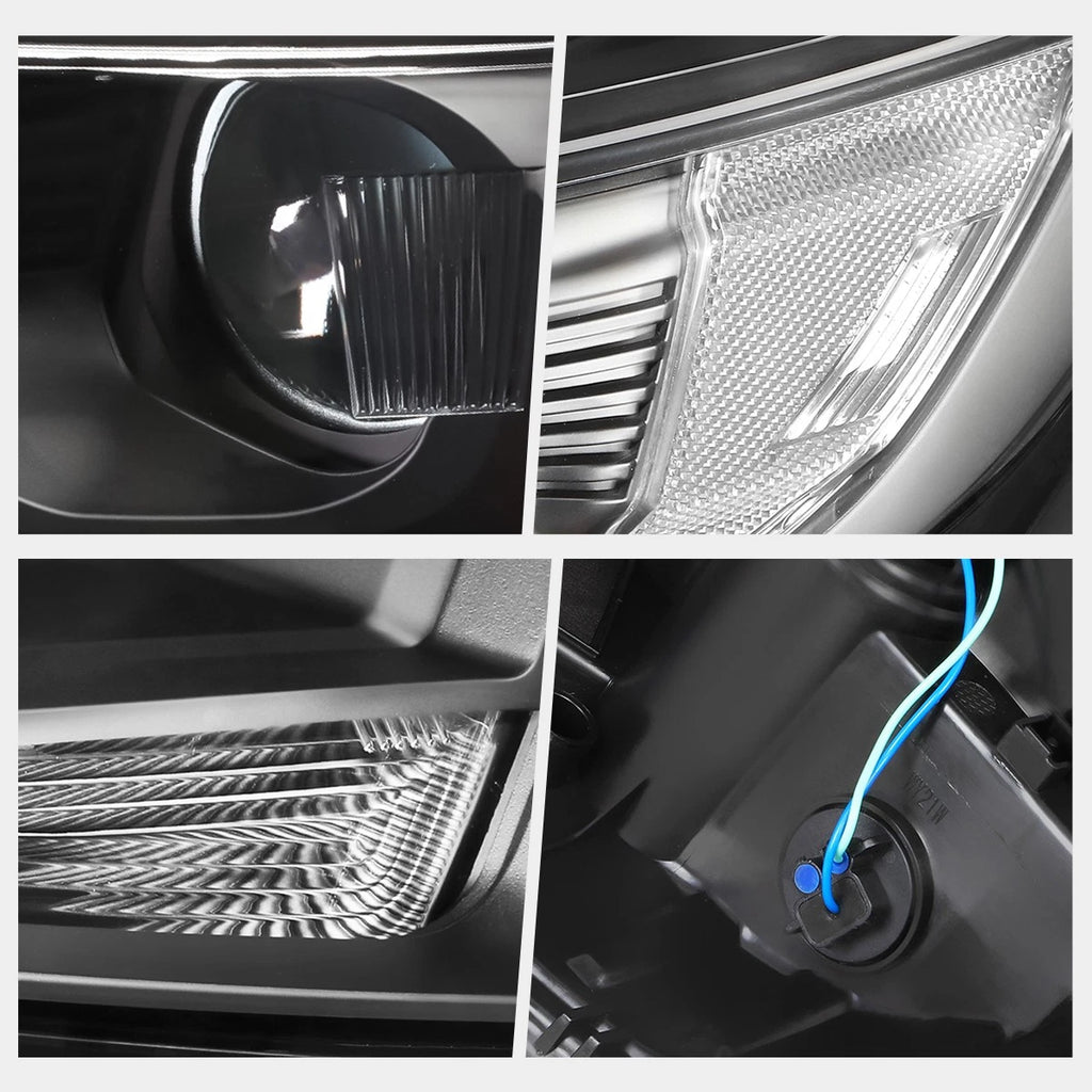 Projector Headlights for Ford Edge (2015–2018) - Black Housing, Clear Corner