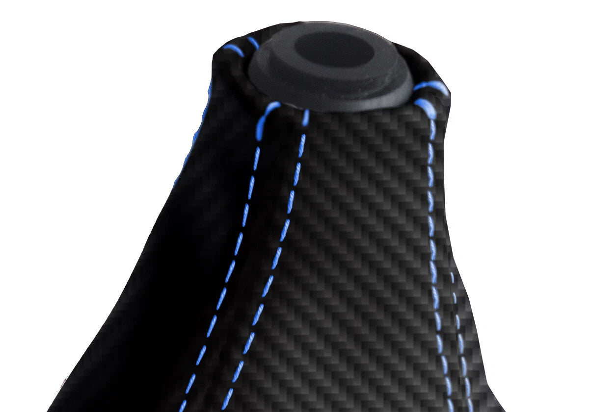 Carbon Fiber Manual Boot Cover for Nissan Skyline R32 (1989–1993) Blue Stitch