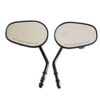 Black Motorcycle Oval Rear View Side Mirrors for HARLEY DAVIDSON