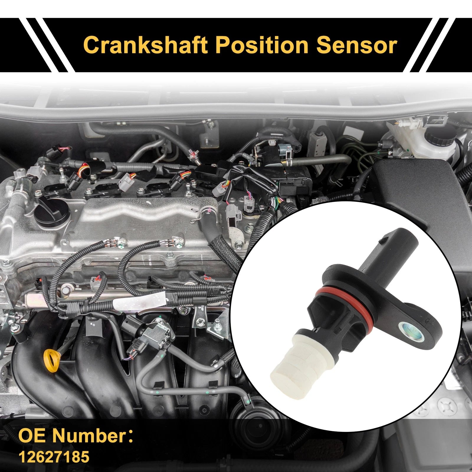 1 Pc Crankshaft Position Sensor No.12627185 for Chevrolet Impala (2016–2019)