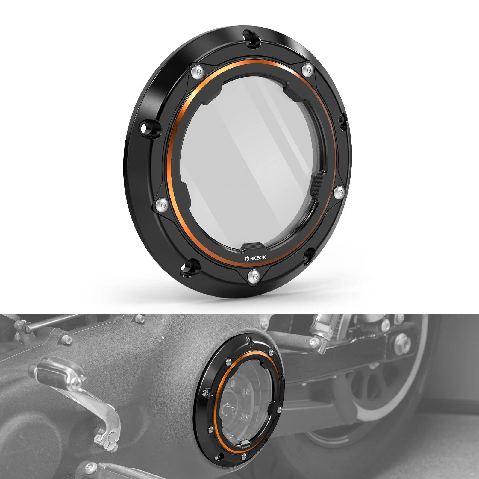 Transparent Clutch Derby Cover for Harley Road Glide Custom FLTRX (2010–2013)