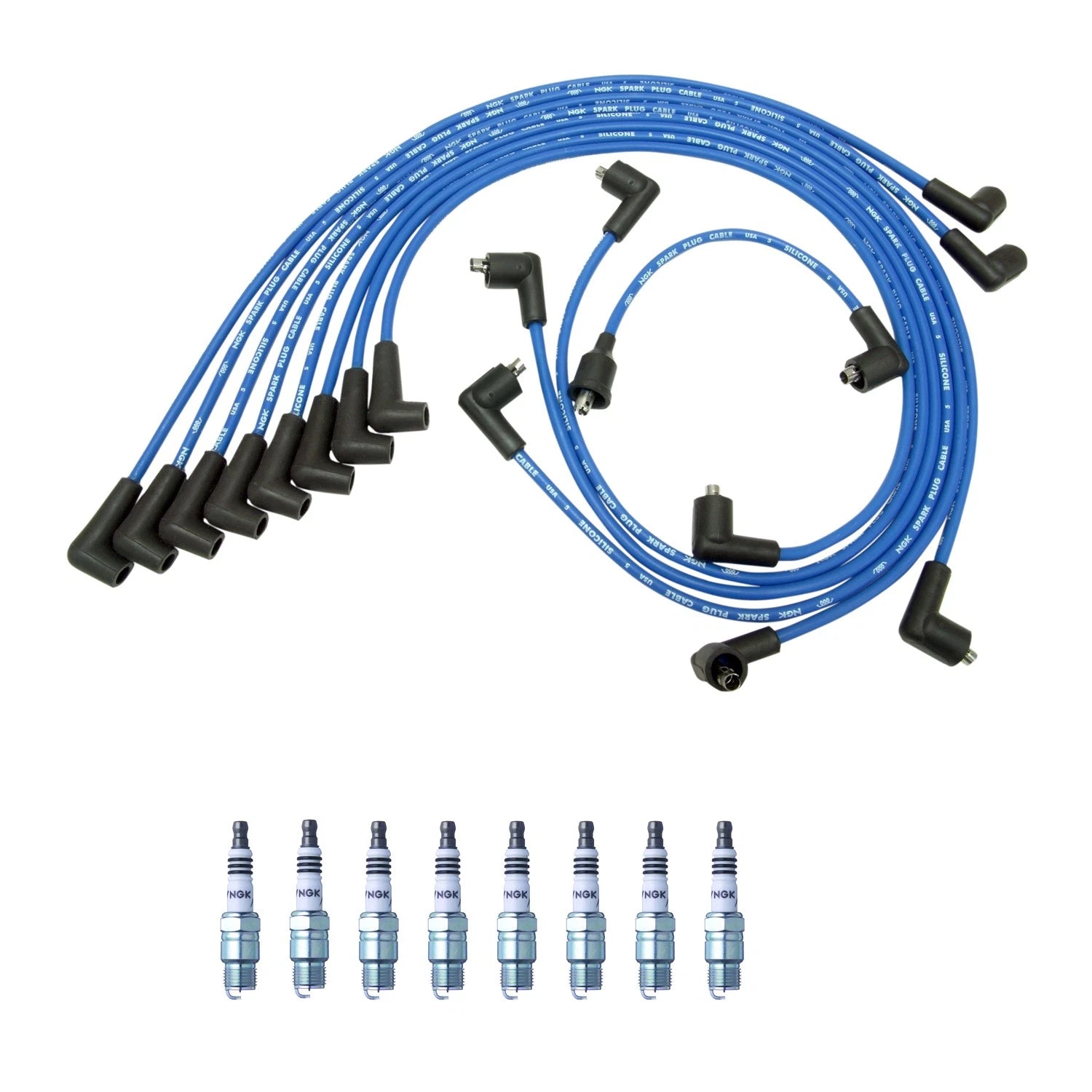 NGK Wire Set & 8 Iridium IX Spark Plugs for G10 G15/G1500 Van (1996–2002)